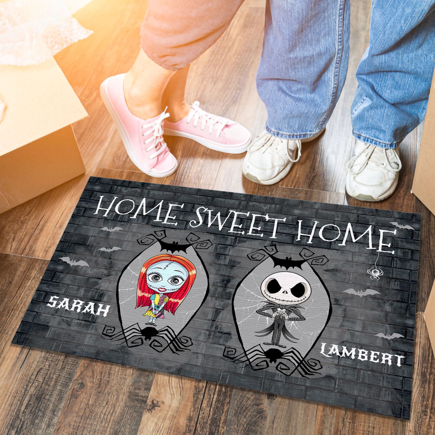 34 HG. Jack And Sally Home Sweet Home-SAMPLE DESIGN Doormat mockup 6