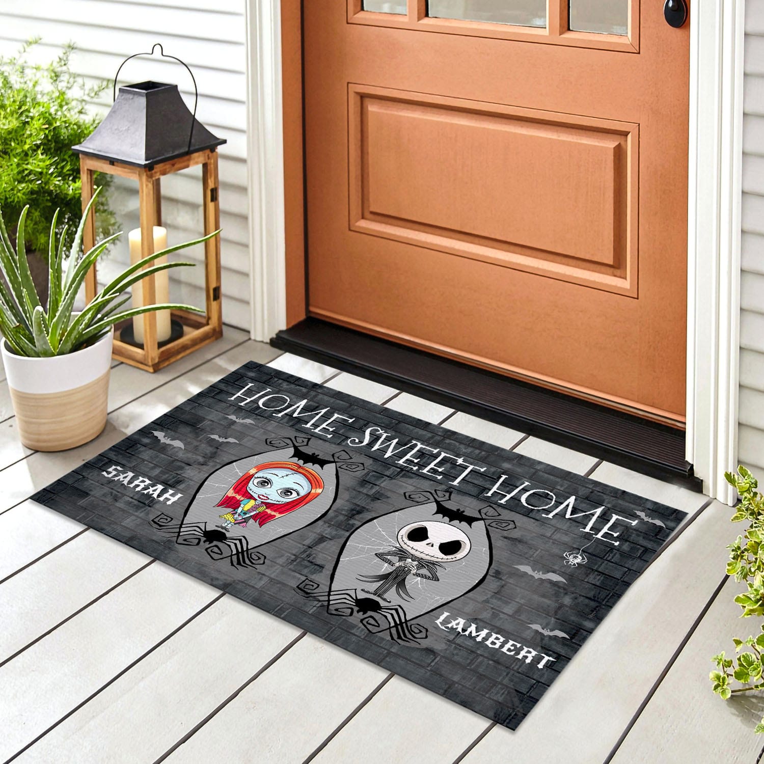 34 HG. Jack And Sally Home Sweet Home-SAMPLE DESIGN Doormat mockup 8
