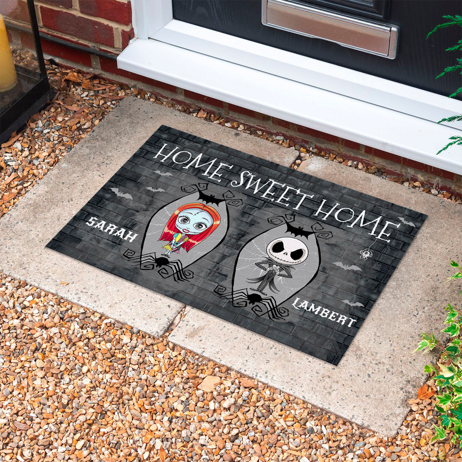 34 HG. Jack And Sally Home Sweet Home-SAMPLE DESIGN Doormat mockup 10