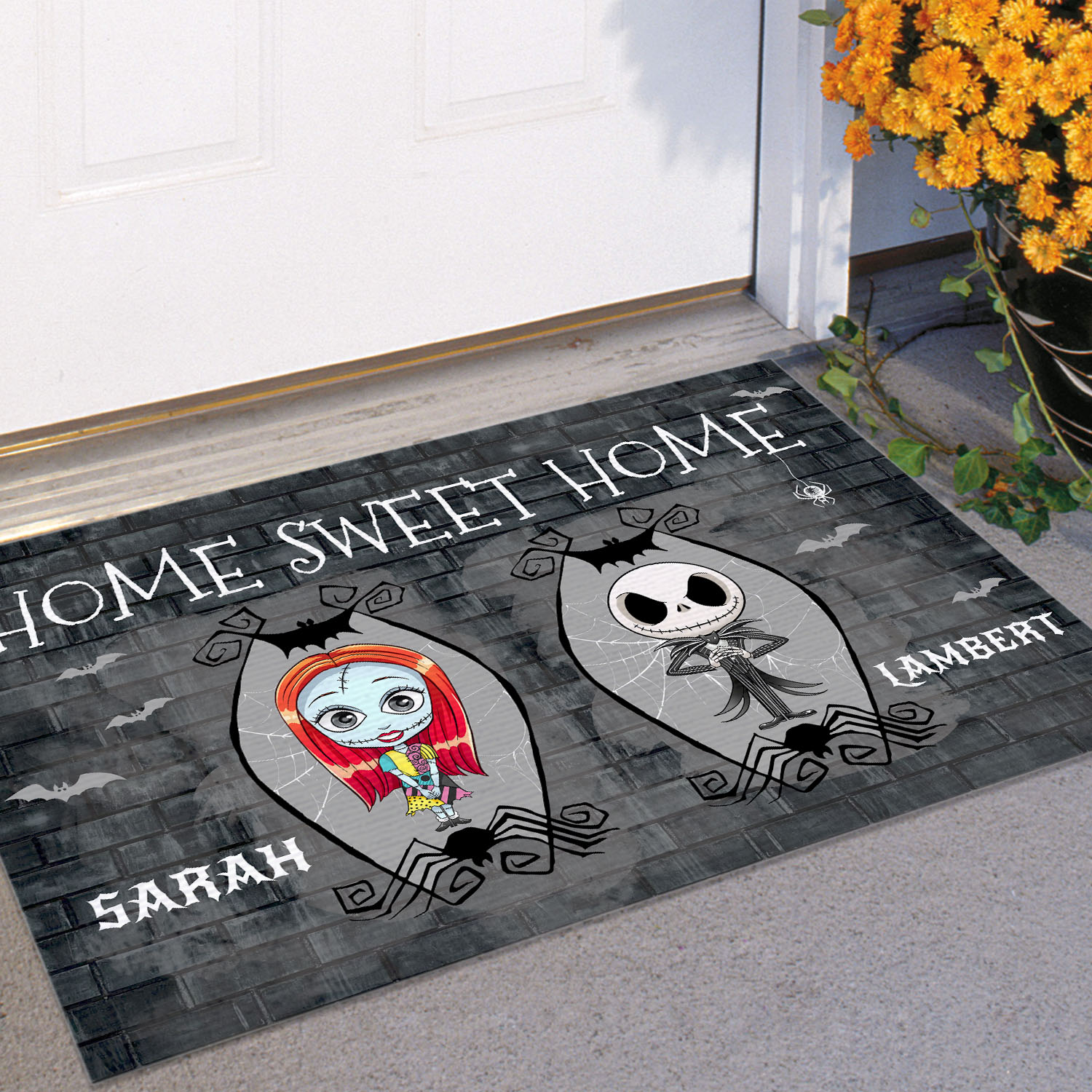 34 HG. Jack And Sally Home Sweet Home-SAMPLE DESIGN Doormat mockup 11