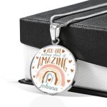 Personalized Name You Are Nothing Short of Amazing Rainbow Circle Pendant Necklace - Bangle