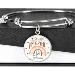 Personalized Name You Are Nothing Short of Amazing Rainbow Circle Pendant Necklace - Bangle