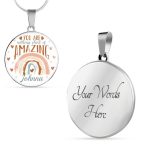 Personalized Name You Are Nothing Short of Amazing Rainbow Circle Pendant Necklace - Bangle