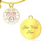 Personalized Name You Are Nothing Short of Amazing Rainbow Circle Pendant Necklace - Bangle
