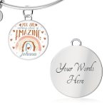 Personalized Name You Are Nothing Short of Amazing Rainbow Circle Pendant Necklace - Bangle