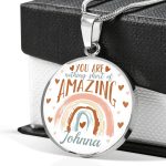Personalized Name You Are Nothing Short of Amazing Rainbow Circle Pendant Necklace - Bangle