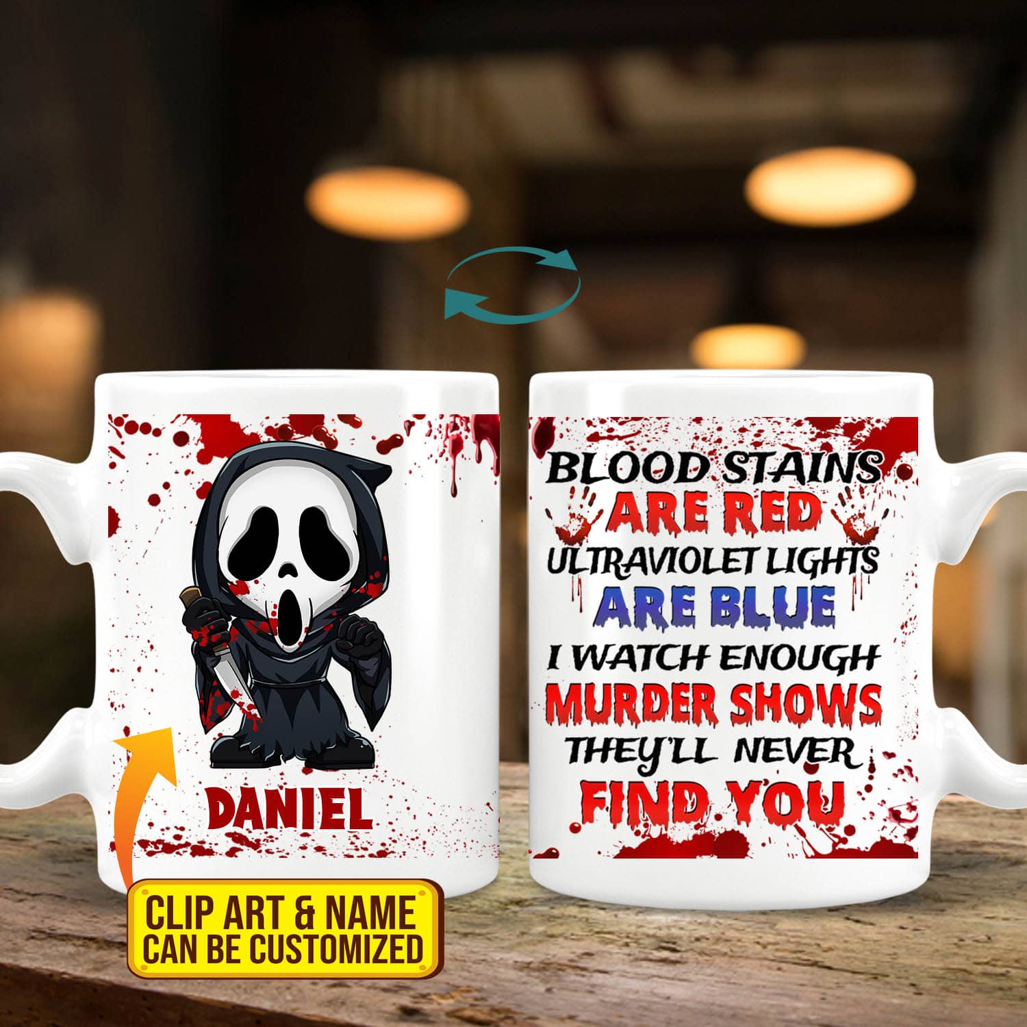 1VT. Blood Stains Are Red Clipart Mug mk1