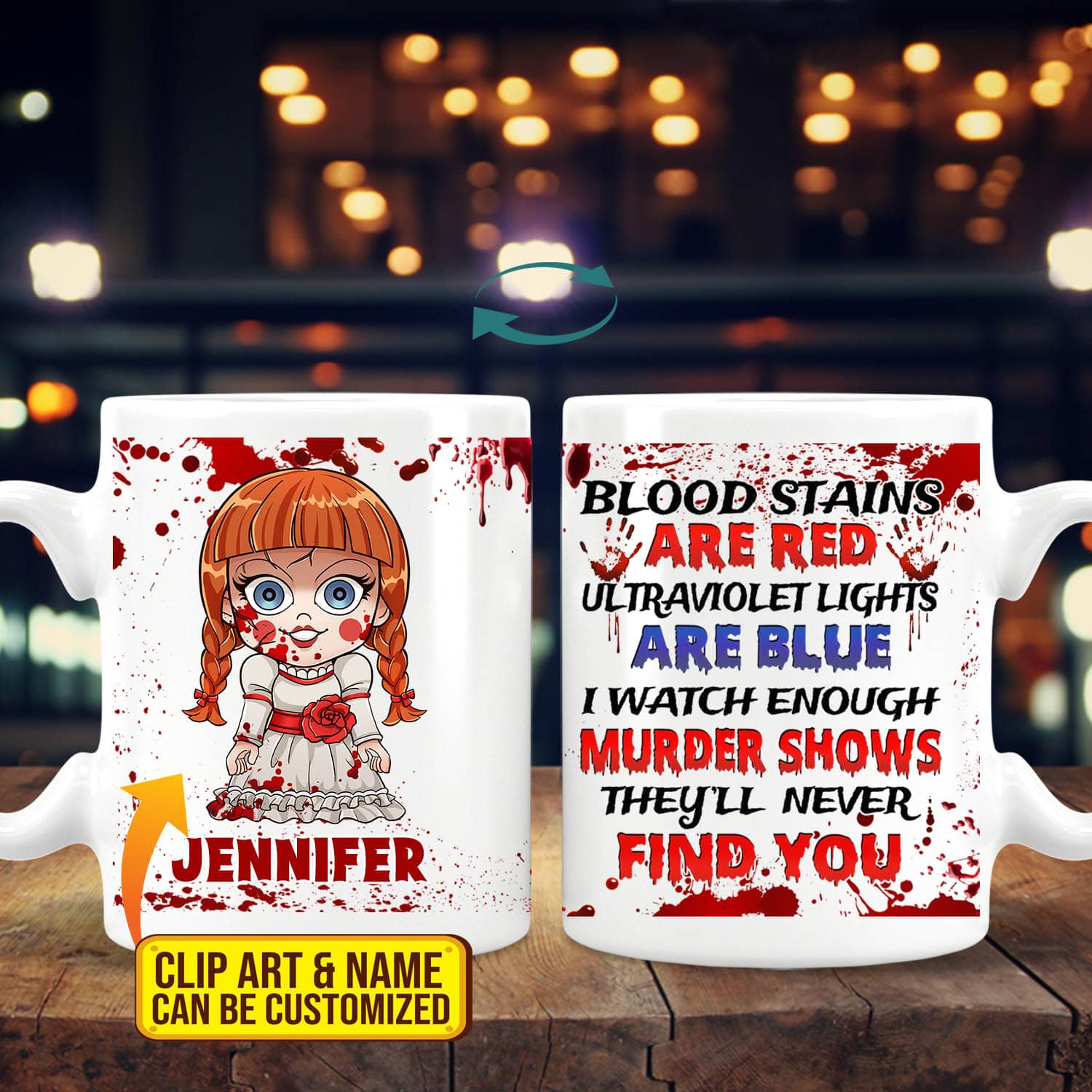 1VT. Blood Stains Are Red Clipart Mug mk2