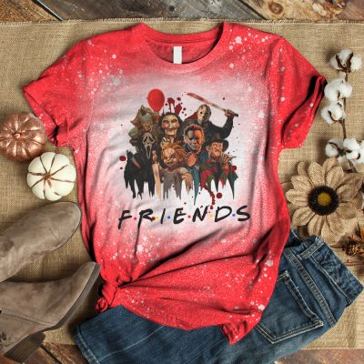 Alternative view of Friends Horror Movie Characters Sublimation Bleached T-Shirt