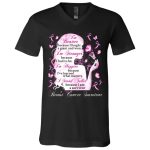 2 HG. Breast Cancer I'm Braver tee (5), Black, V-Neck T-Shirt
