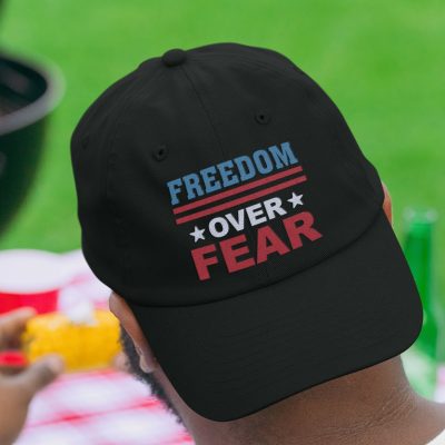 Freedom Over Fear Patriotic Political Twill Cap - High-Profile Snapback Hat