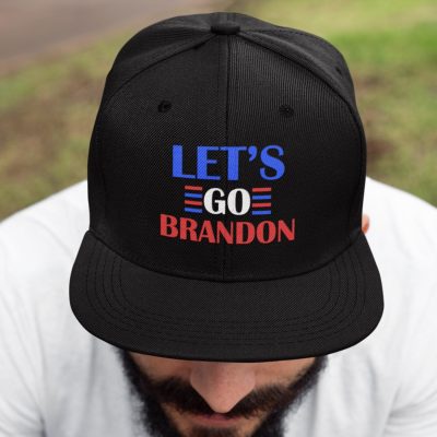 Alternative view of Let's Go Brandon Conservative Anti Liberal Twill Cap - High-Profile Snapback Hat