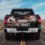 Eagle in God We Trust American Flag Cross Truck Tailgate Decal Sticker Wrap - Vinyl Graphic Decal Bumper Sticker
