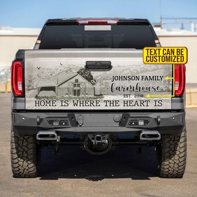 Alternative view of Home Is Where the Heart Is Personalized Family Name Truck Tailgate Decal Sticker Wrap - Vinyl Graphic Decal Bumper Sticker