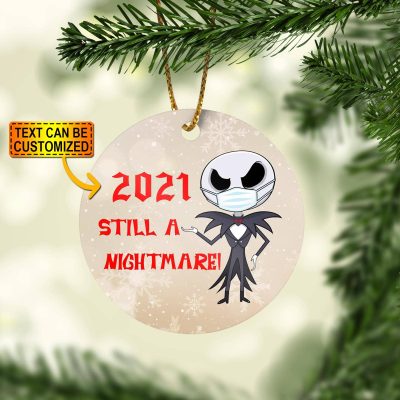 Alternative view of Personalized Year Still A Nightmare Circle Ornament - Custom Year Christmas Circle Ornament