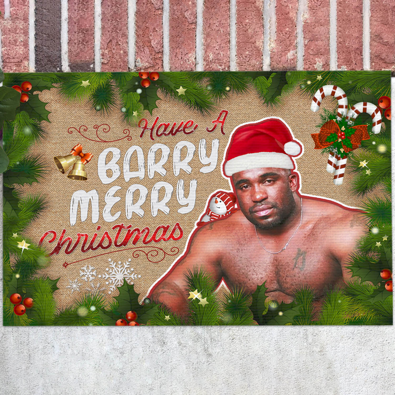 11LV. Have A Barry Christmas (Doormat) Doormat mockup 12fx