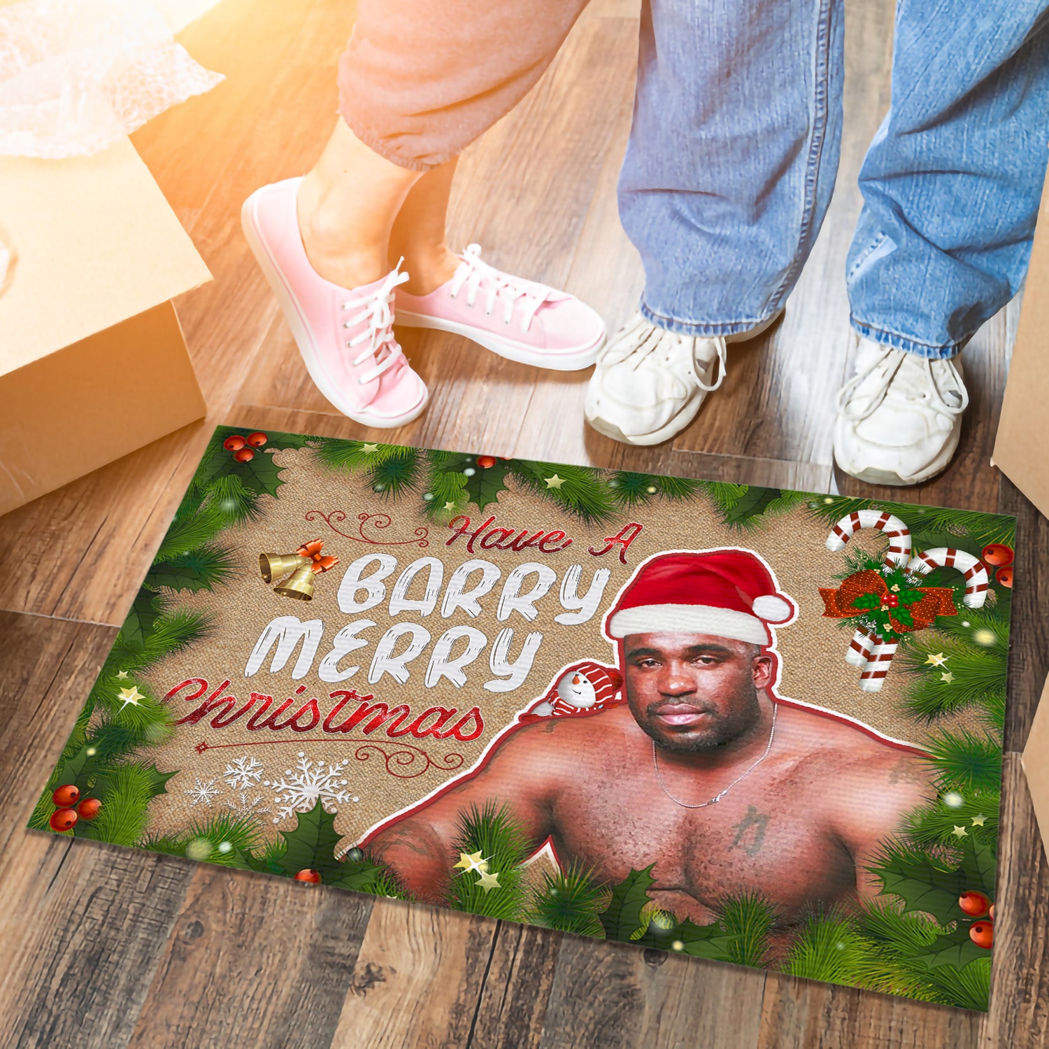 11LV. Have A Barry Christmas (Doormat) Doormat mockup 6