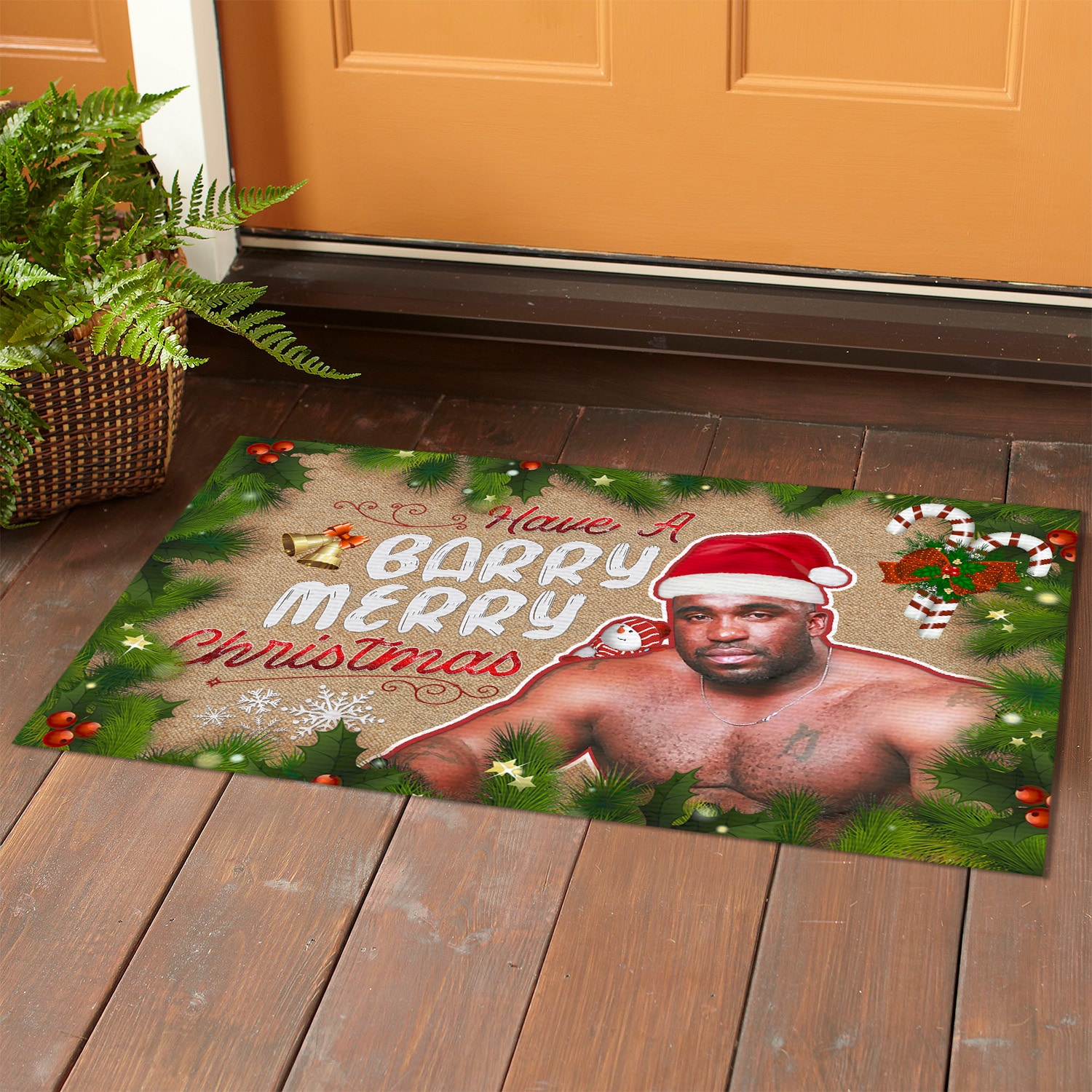 11LV. Have A Barry Christmas (Doormat) Doormat mockup 1