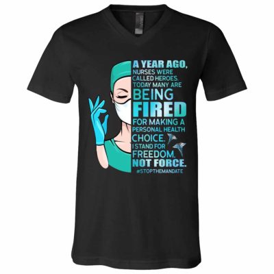 2VT. Nurses Were Called Heroes, Black, V-Neck T-Shirt