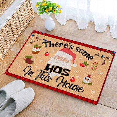 Alternative view of There's Some Hos in This House Indoor Outdoor DoorMat - Christmas Welcome Doormat