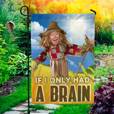 If I only Had a Brain Joe Biden Decorative Garden Flag - Indoor Outdoor Flag - House Flag - Dummy Biden Flag