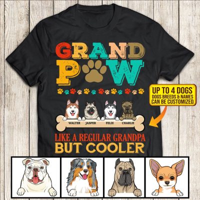 Grandpaw Like a Regular Grandpa but Cooler Personalized Vintage T-Shirt - Hoodie - Sweatshirt - Father's Day Gift Ideas