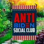 Anti Biden So-cial Club Decorative Garden Flag - Anti Biden House Flag - Funny Political Indoor Outdoor Flag