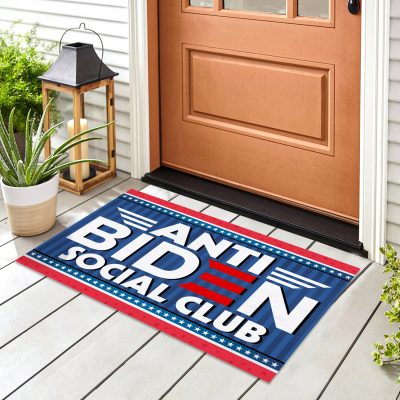 Alternative view of Anti Biden So-cial Club Decorative Doormat - Anti Biden Welcome Mat - Funny Political Indoor Outdoor Doormat