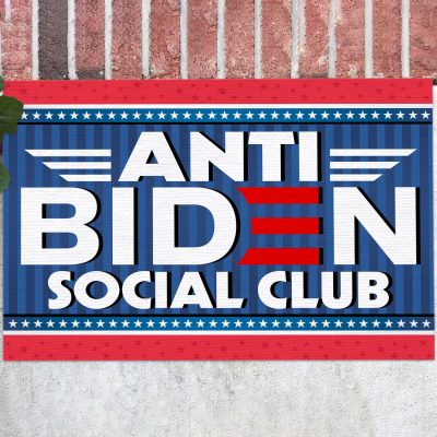 Anti Biden So-cial Club Decorative Doormat - Anti Biden Welcome Mat - Funny Political Indoor Outdoor Doormat