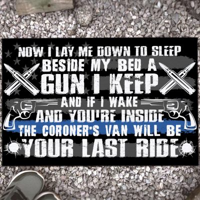 Veteran Now I Lay Me Down To Sleep Beside My Bed A Gun I Keep House Doormat - Outdoor Indoor Doormat
