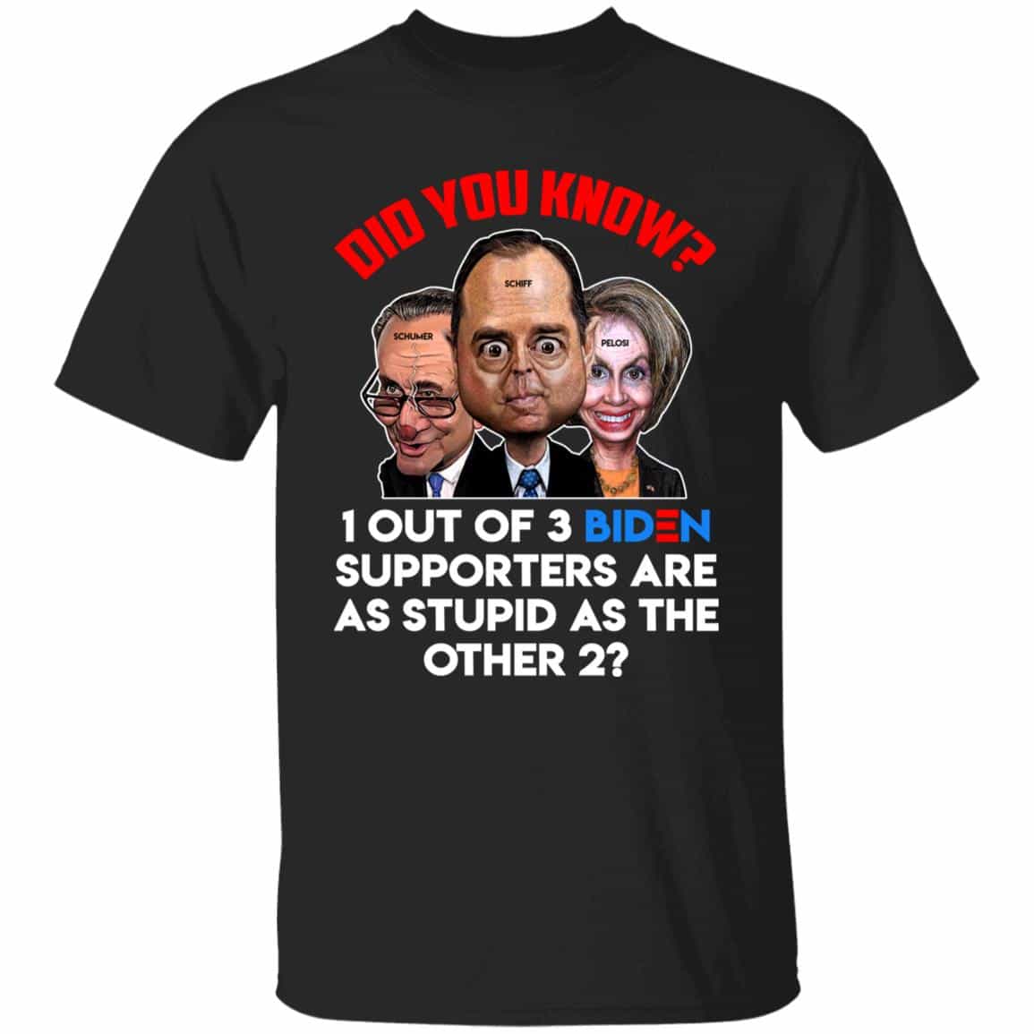 7VT. UU TIEN Did You Know Schiff Pelosi Schumer, Black, Unisex T-Shirt 7VT. UU TIEN Did You Know Schiff Pelosi Schumer, Black, Unisex T-Shirt