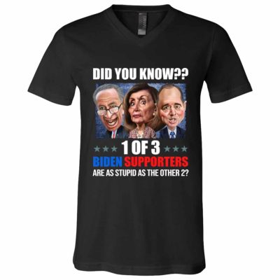 4BN. 3 Biden Supporters TEE (6), Black, V-Neck T-Shirt