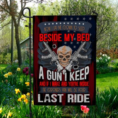 Now I Lay Me Down To Sleep Beside My Bed A Gun I Keep Outdoor Indoor Garden Flag - House Flag - Wall Flag