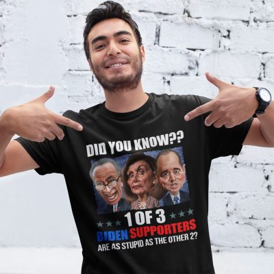 Alternative view of Did You Know 1 Of 3 Biden Supporters Are As Stupid As The Other 2 T-shirt - V-Neck Tee - Anti Biden Shirt