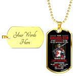 Knight Templar To My Badass Son If Fate Whispers To You You Can't Stand With The Storm Dog Tag Pendant Necklace