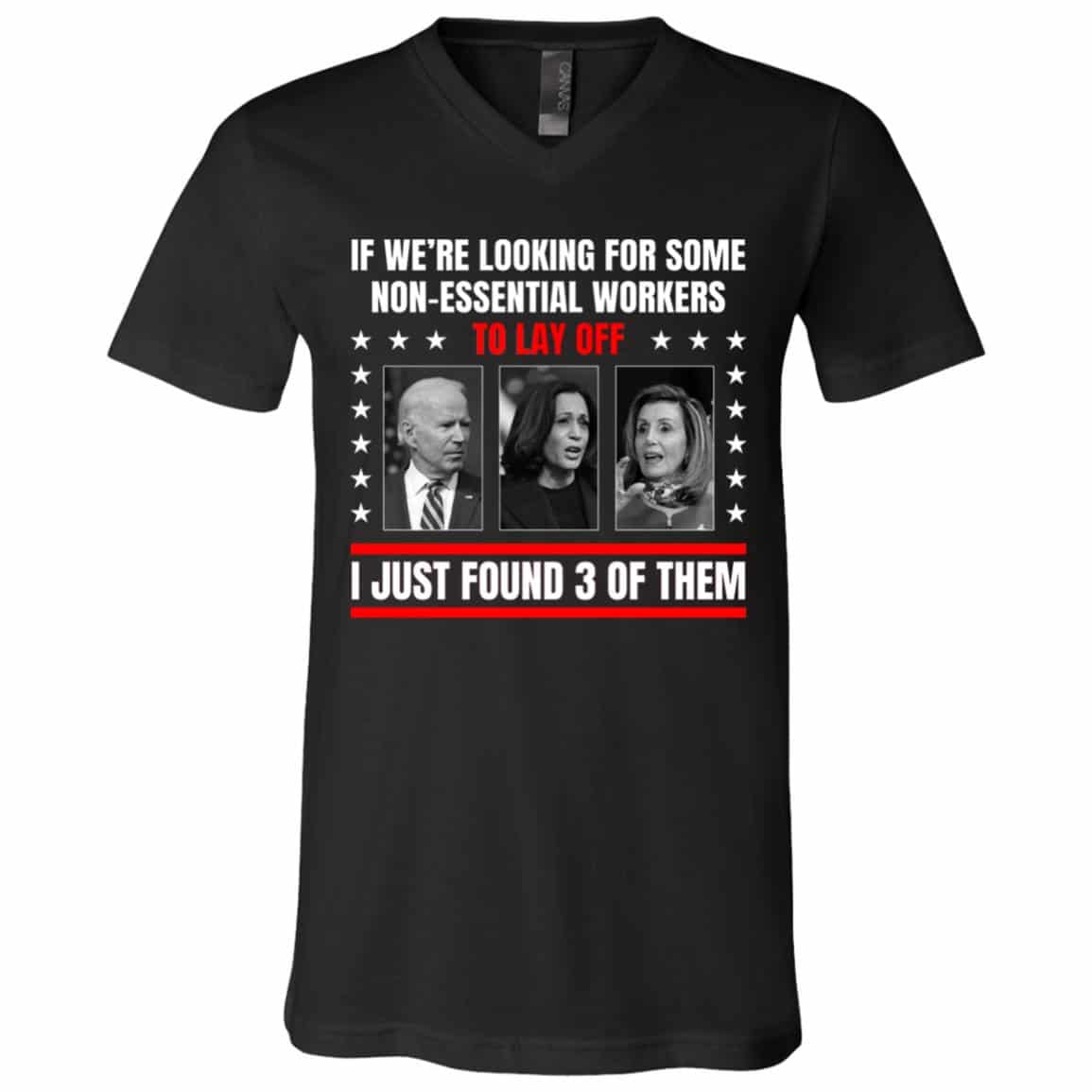 3TM. Non Essential Workers 1, Black, V-Neck T-Shirt 3TM. Non Essential Workers 1, Black, V-Neck T-Shirt