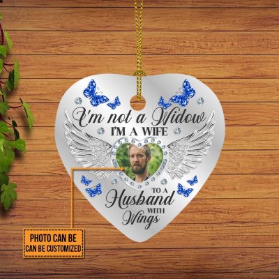 Alternative view of Personalized Photo I'm Not A Widow I'm A Wife to A Husband with Wings Decorative Christmas Ornament Keepsake