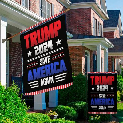 Alternative view of Trump 2024 Save America Again Flag Trump Is My President Outdoor Indoor Decorative Garden Flag - House Flag - Wall Flag