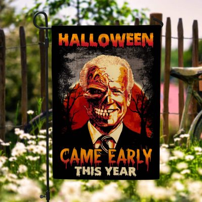 Funny Anti Biden Halloween Came Early This Year Garden Flag - Biden  Zombie House Flag - Wall Flag