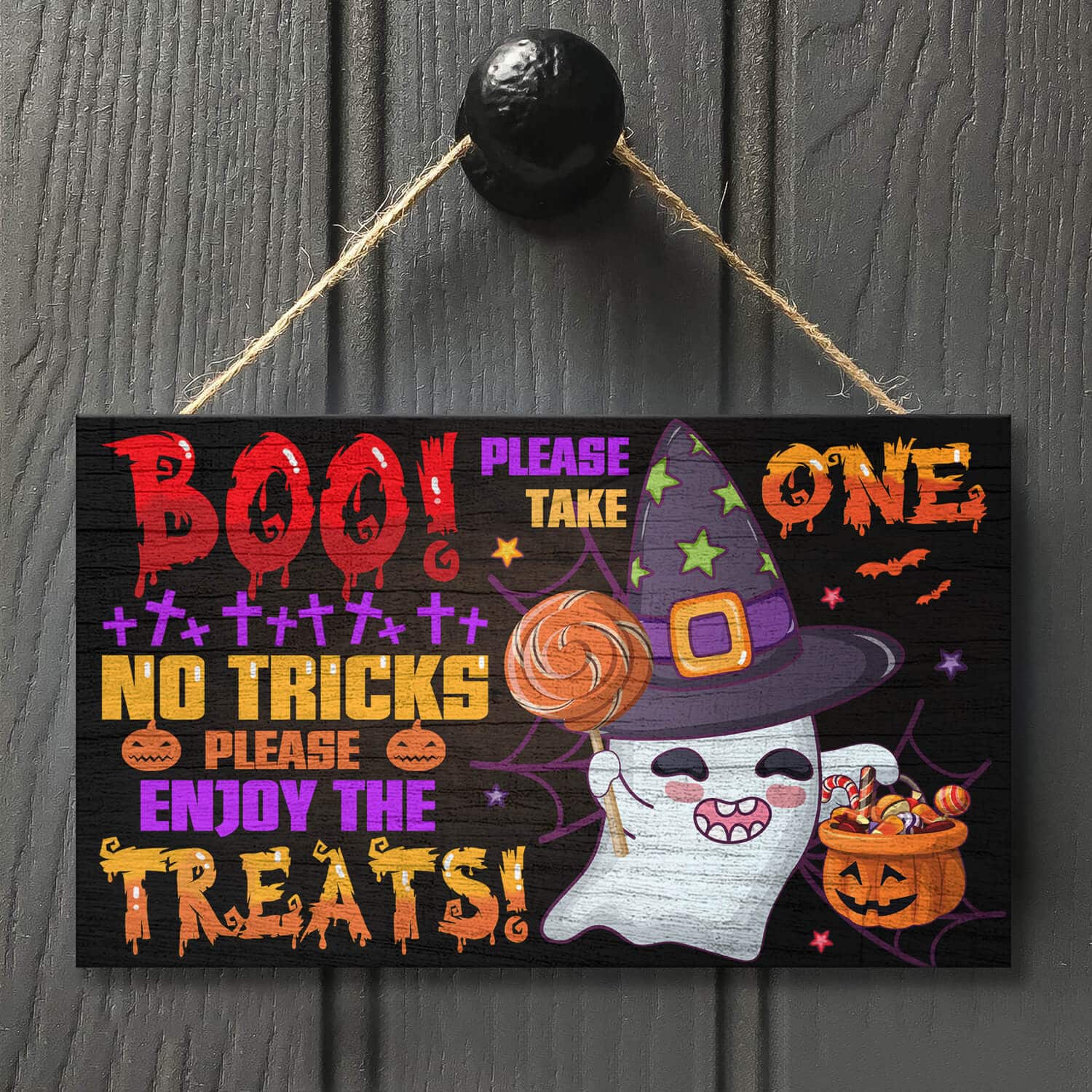 1TM. Boo No Tricks Enjoy Treats_doorsign Mockup 8