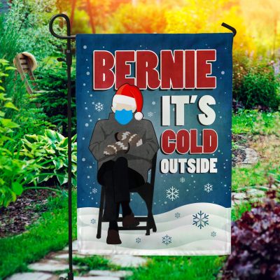 Bernie It's Cold Outside Funny Bernie Sanders Mitten Meme Decorative Garden Flag - Funny Bernie Sanders Meme House Flag
