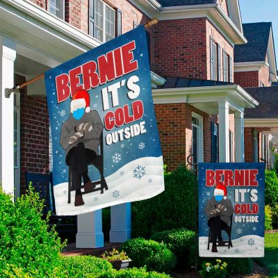 Alternative view of Bernie It's Cold Outside Funny Bernie Sanders Mitten Meme Decorative Garden Flag - Funny Bernie Sanders Meme House Flag