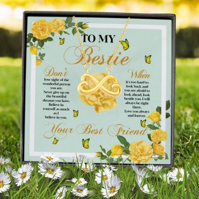 Alternative view of To My Bestie Don't Lose Sight Of The Wonderful Person You Are Infinity Heart Pendant Necklace