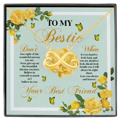 To My Bestie Don't Lose Sight Of The Wonderful Person You Are Infinity Heart Pendant Necklace