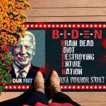 2VT. Biden Zombie Brain Dead Doormat mockup 7