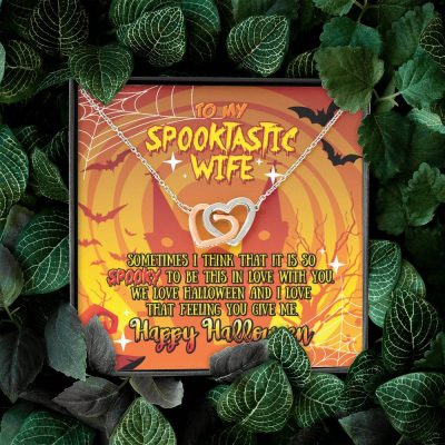 To My Spooktastic Wife Sometimes I Think That It Is So Spooky To Be This Interlocking Hearts Pendant Necklace