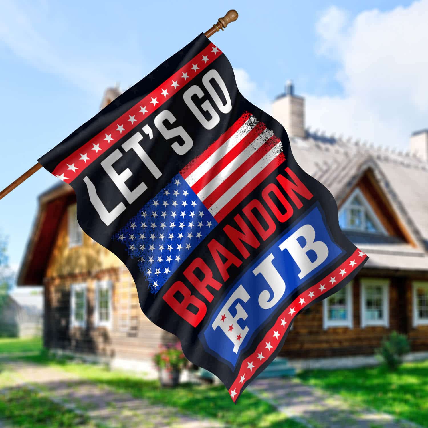 Size 30x40 House Flag Mockup 5