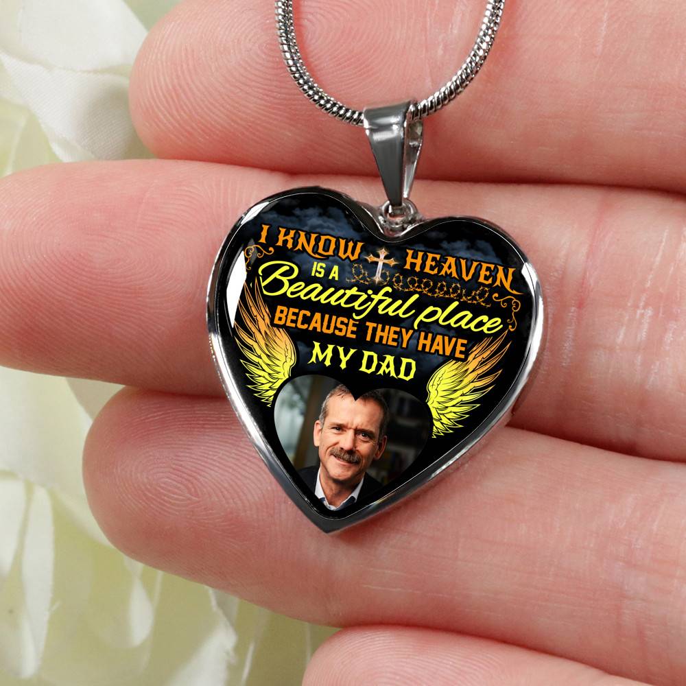Personalized Photo I Know Heaven Is A Beautiful Place Because They Have Heart Pendant Necklace - Bangel