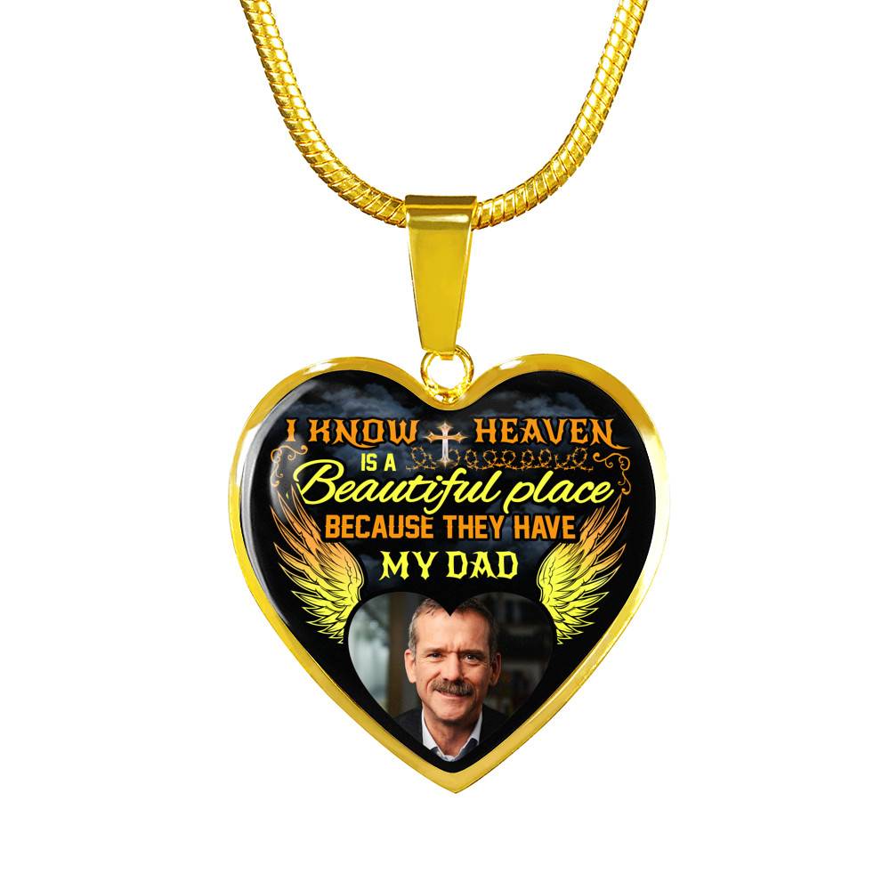 Personalized Photo I Know Heaven Is A Beautiful Place Because They Have Heart Pendant Necklace - Bangel
