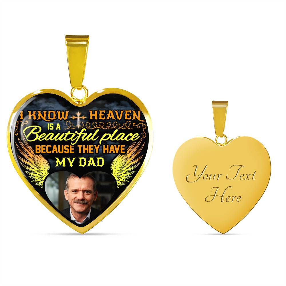 Personalized Photo I Know Heaven Is A Beautiful Place Because They Have Heart Pendant Necklace - Bangel